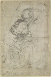 Verso：2人のひざまずく女性のための研究、WA1846.198